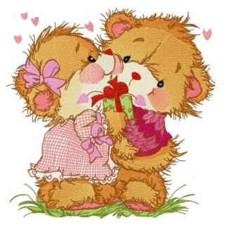 Teddy bears dancing embroidery design - Embroidery Design
