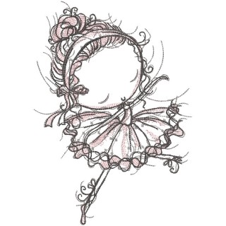 Young ballerina embroidery design - Embroidery Design