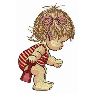 Girl with scoop embroidery design - Embroidery Design