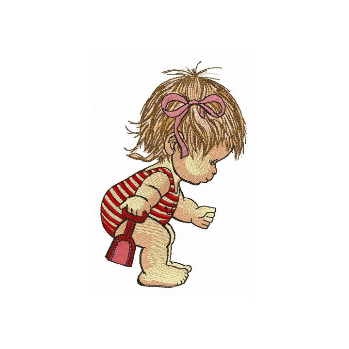Girl with scoop embroidery design - Embroidery Design