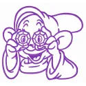 Happy Dopey embroidery design featuring the cheerful character from Snow White, ideal for various stitching projects.