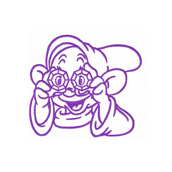 Happy Dopey embroidery design - Embroidery Design