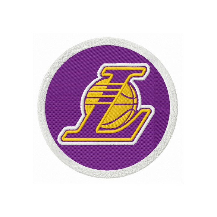 Los Angeles Lakers alternative round logo embroidery design - Embroidery Design