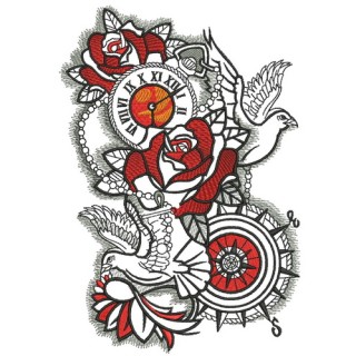 Wedding composition embroidery design - Embroidery Design