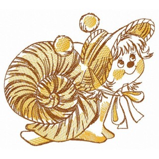 Tiger snail embroidery design - Embroidery Design