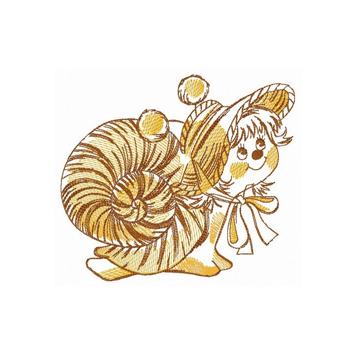 Tiger snail embroidery design - Embroidery Design