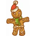Preview of a Christmas gingerbread man embroidery design featuring a festive, whimsical stitched motif.