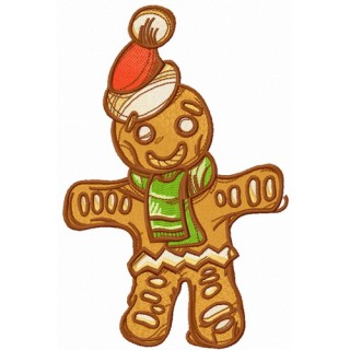Christmas gingerbread man embroidery design - Embroidery Design