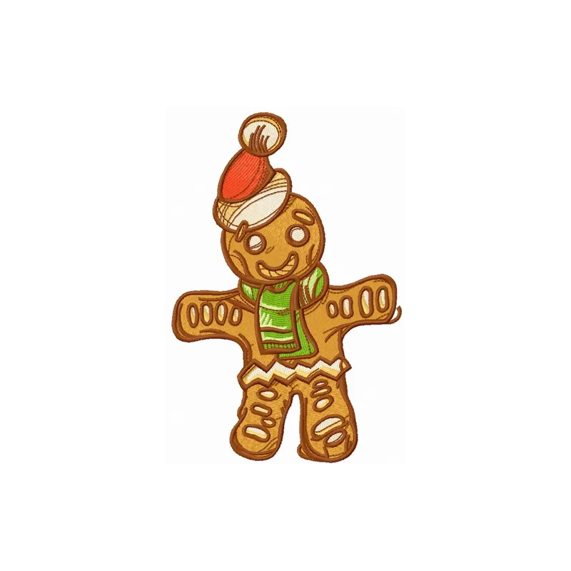 Preview of a Christmas gingerbread man embroidery design featuring a festive, whimsical stitched motif.