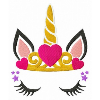 Sleeping unicorn princess embroidery design - Embroidery Design