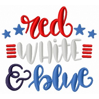 Red white blue embroidery design - Embroidery Design