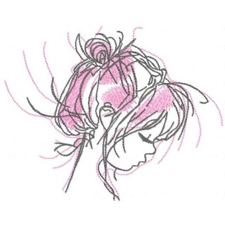 Sad baby girl embroidery design - Embroidery Design