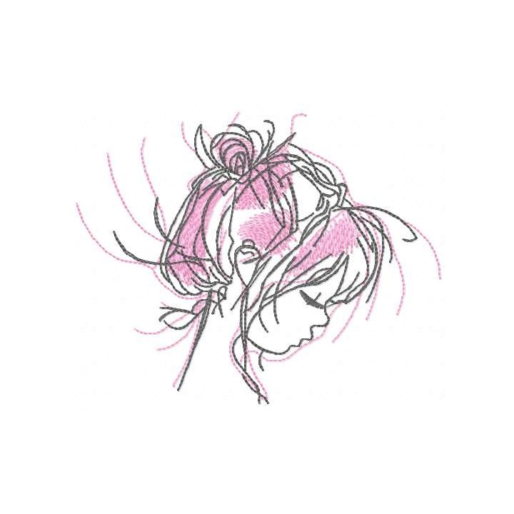 Sad baby girl embroidery design - Embroidery Design