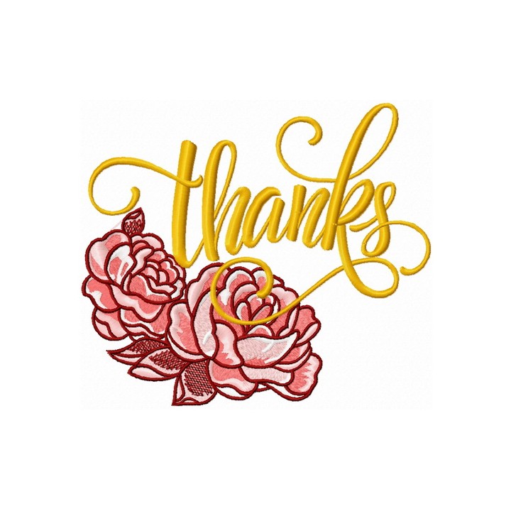Thanks for roses embroidery design - Embroidery Design
