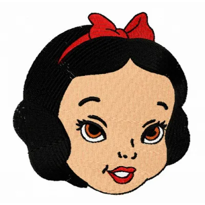 Snow White girl embroidery design showcasing a charming princess motif suitable for various fabric projects.