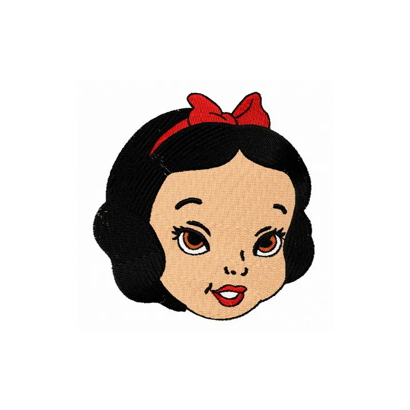 Snow White girl embroidery design showcasing a charming princess motif suitable for various fabric projects.