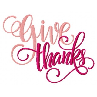 Give thanks pink embroidery design - Embroidery Design