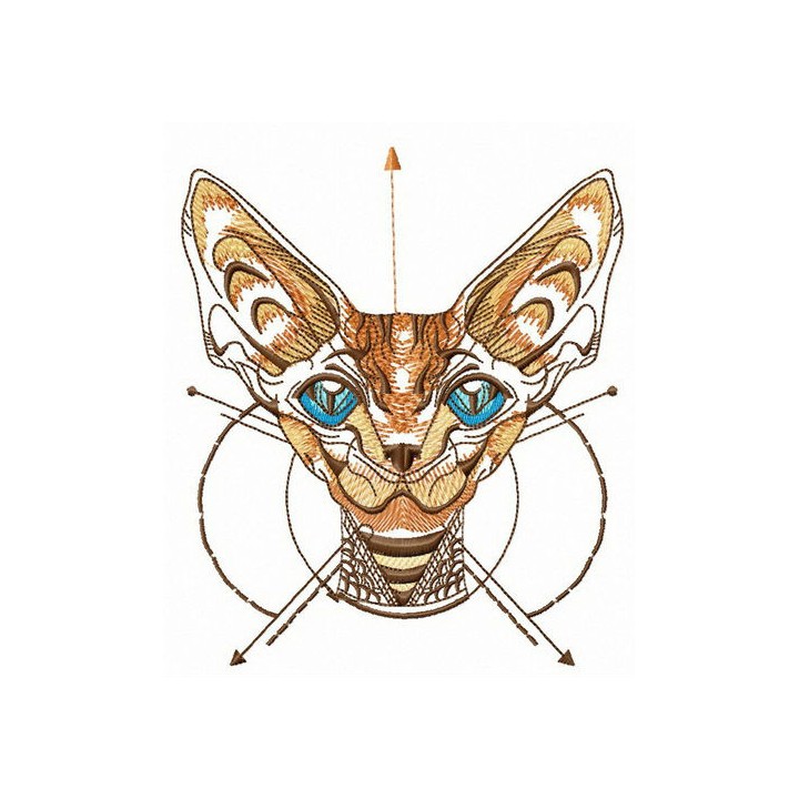 Peterbald muzzle embroidery design - Embroidery Design