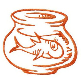 Fish in aquarium embroidery design - Embroidery Design