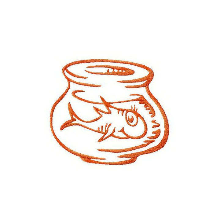 Fish in aquarium embroidery design - Embroidery Design