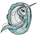 Moonlight unicorn embroidery design showcasing a whimsical unicorn under a starry night sky, ideal for various stitched moti…