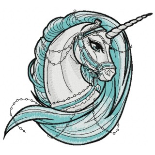 Moonlight unicorn embroidery design - Embroidery Design