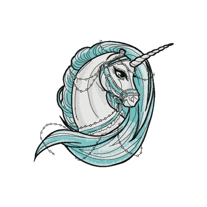 Moonlight unicorn embroidery design - Embroidery Design
