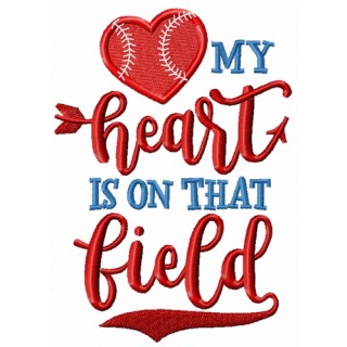 My heart is on that field embroidery design - Embroidery Design