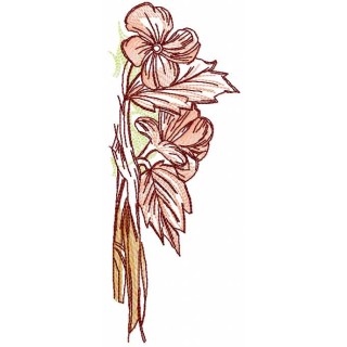 Light flower sketch embroidery design - Embroidery Design
