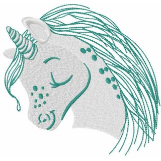 Cute grey unicorn embroidery design - Embroidery Design