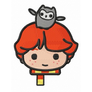 Ron with Pigwidgeon embroidery design - Embroidery Design