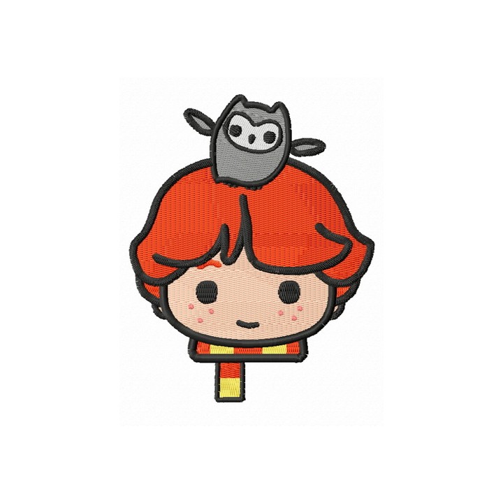 Ron with Pigwidgeon embroidery design - Embroidery Design