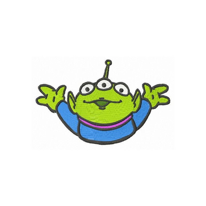 Hi Little Green Man embroidery design - Embroidery Design