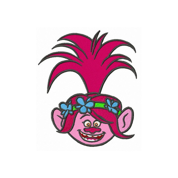 Troll Poppy embroidery design - Embroidery Design