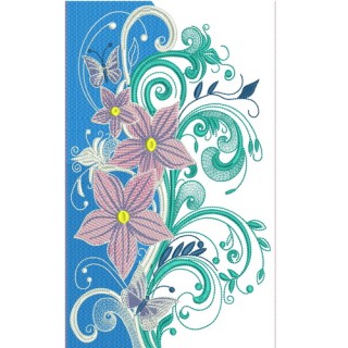 Night magic bouquet embroidery design - Embroidery Design