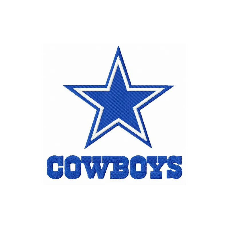 Dallas Cowboys logo embroidery design showcasing a stitched motif ideal for apparel and accessories.