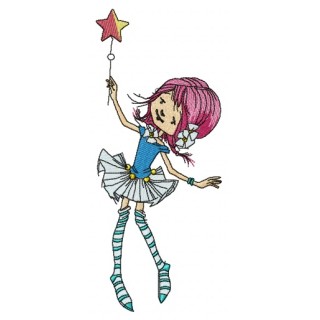 Dancing with magic wand embroidery design - Embroidery Design