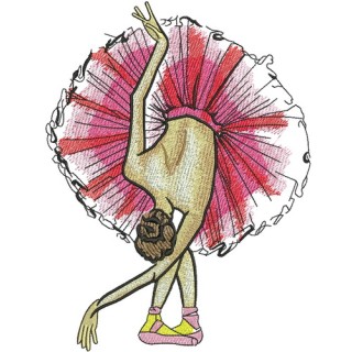 Graceful ballet dance embroidery design - Embroidery Design