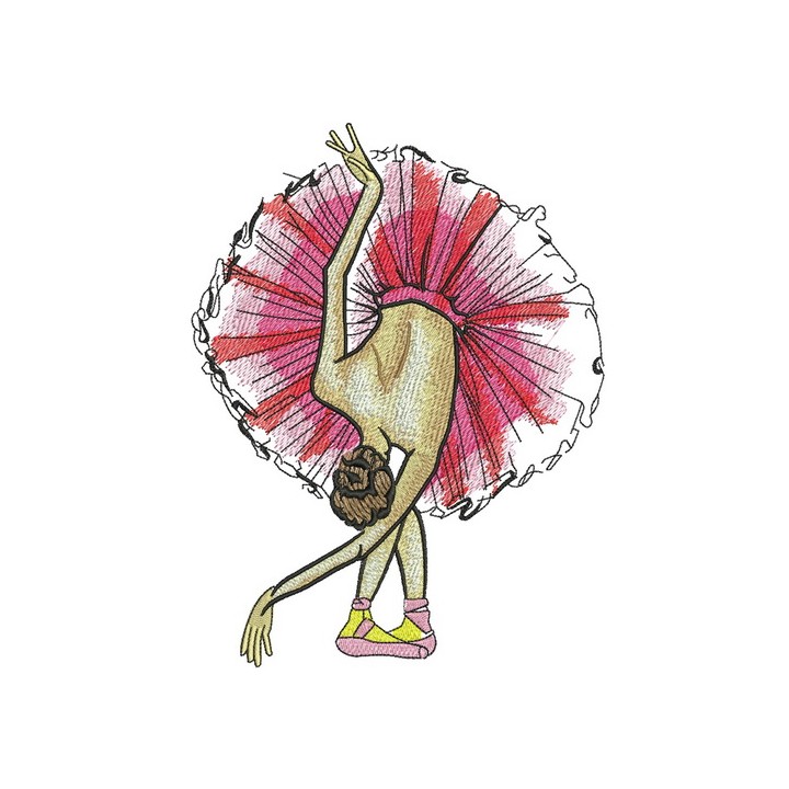 Graceful ballet dance embroidery design - Embroidery Design