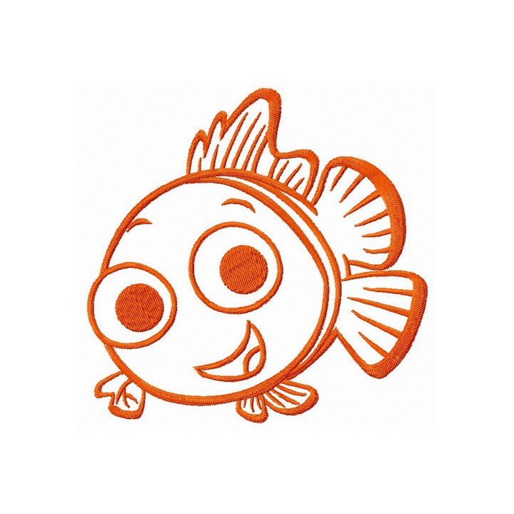 Smiling Nemo embroidery design - Embroidery Design