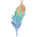 Firebird feather embroidery design showcasing intricate feather details, perfect for various stitching projects.