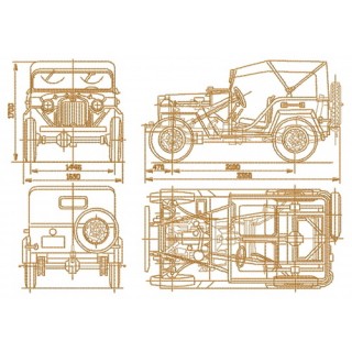 Old car plan embroidery design - Embroidery Design