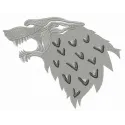 Embroidery design of Stark mascot from Game of Thrones, showcasing intricate stitching details for creative projects.