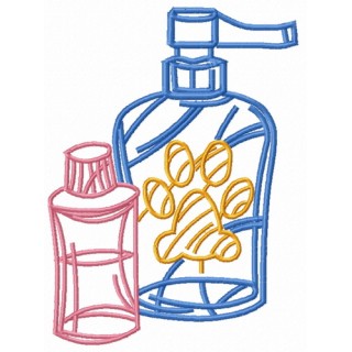 Dog's shampoo embroidery design - Embroidery Design