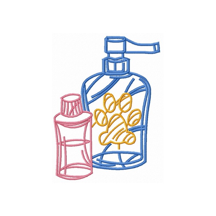 Dog's shampoo embroidery design - Embroidery Design