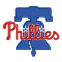 Philadelphia Phillies logo embroidery design featuring a vibrant stitched motif for sports enthusiasts.