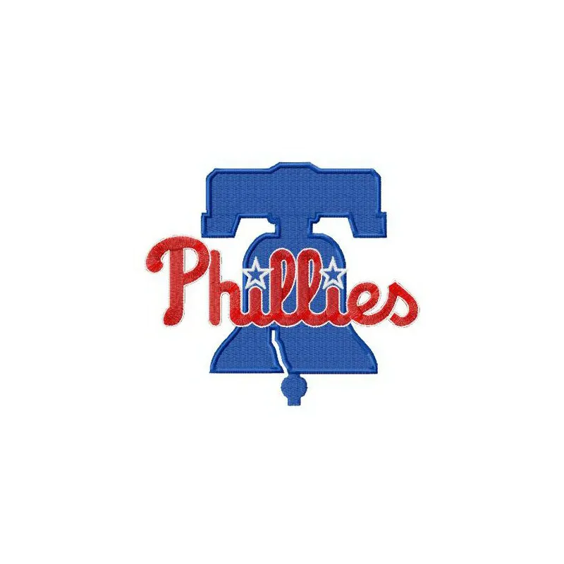 Philadelphia Phillies logo embroidery design featuring a vibrant stitched motif for sports enthusiasts.