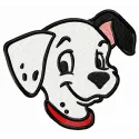 Preview of a patch muzzle embroidery design featuring a playful Dalmatian, perfect for various stitching projects.