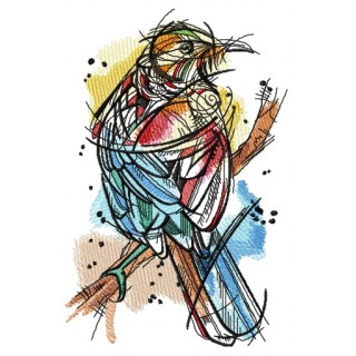 Forest bird embroidery design - Embroidery Design