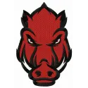 Embroidery design preview of the Arkansas Razorbacks secondary logo, perfect for sports apparel and accessories.